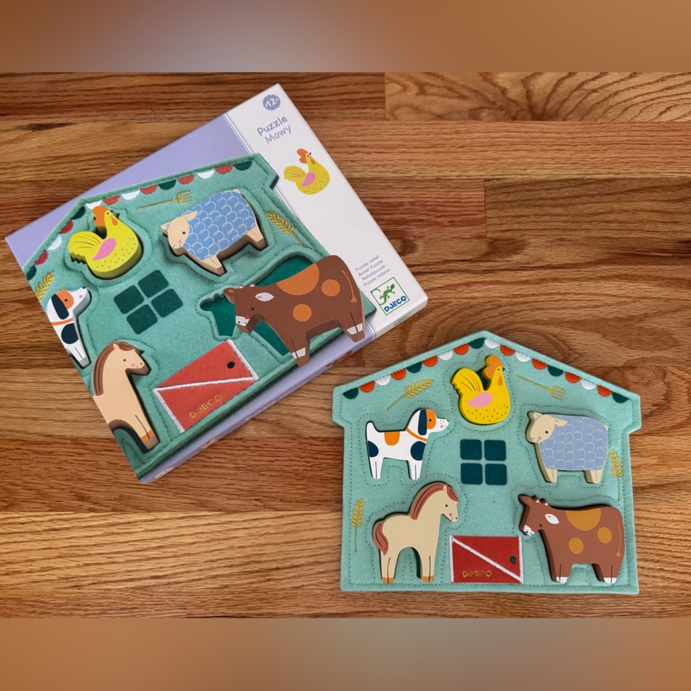 Cute Farm House puzzle of wood Felt - 12-24 month Kids Toy
